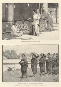 Schetsen in Birma, een boeddhistisch klooster